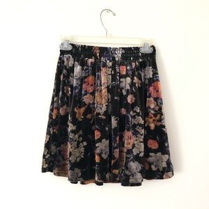 UO Velvet flower skirt